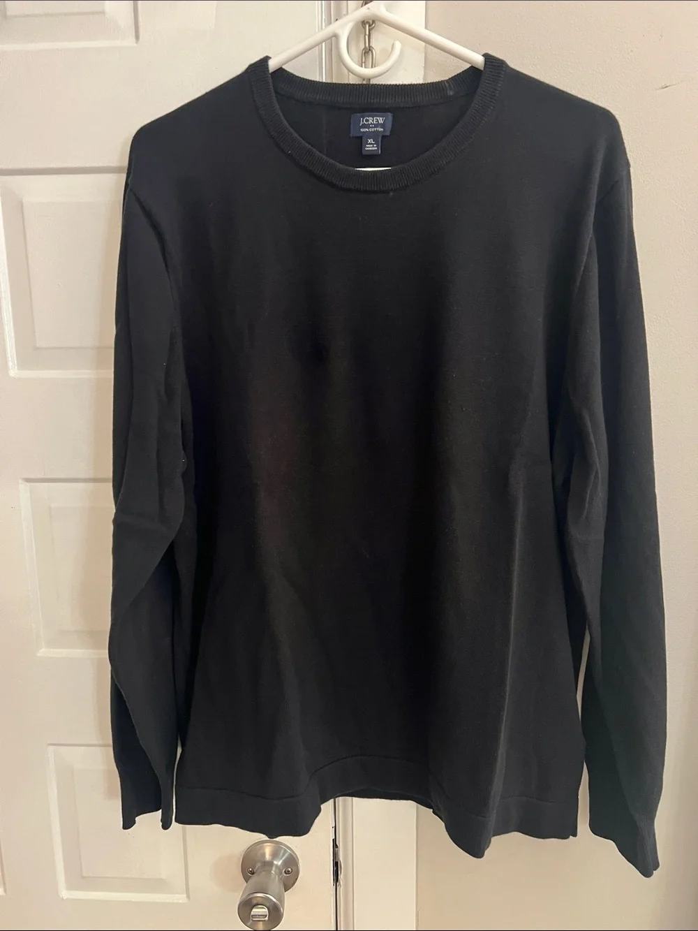 J. Crew Black Long-Sleeve Crewneck Sweater